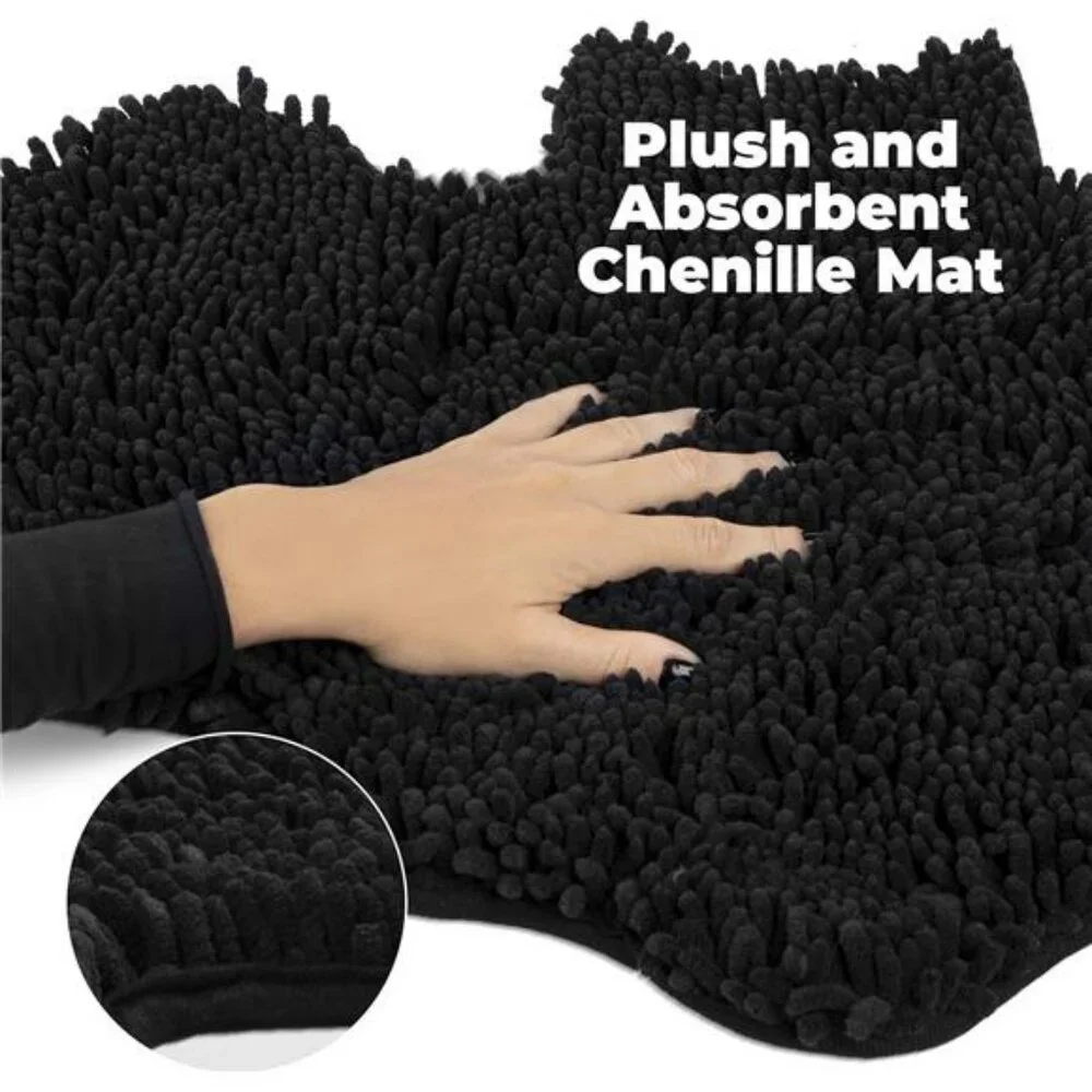 Goth Bat Bathroom Rug Non Slip Chenille Bath Mat Soft Absorbent Washable Decor